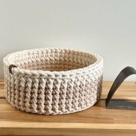 Häkelkorb Makramee Beige/Naturel 24