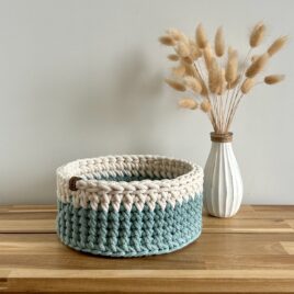 Häkelkorb Makramee Duck-Egg-Blue 22