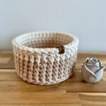 Häkelkorb Makramee Beige 18