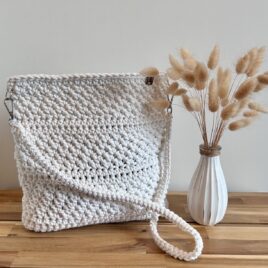 Häkel-Schultertasche Sommar White